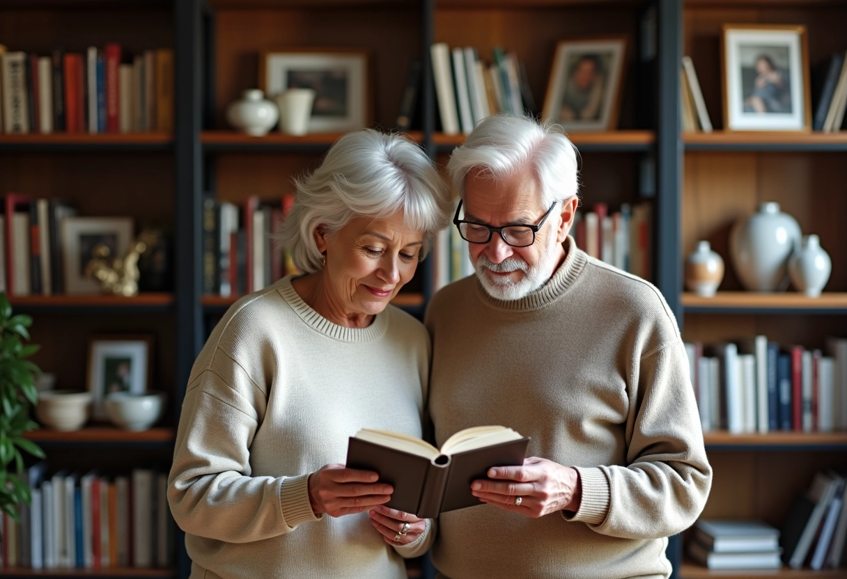 Ariane Ascaride et son mari lisant dans un salon chaleureux