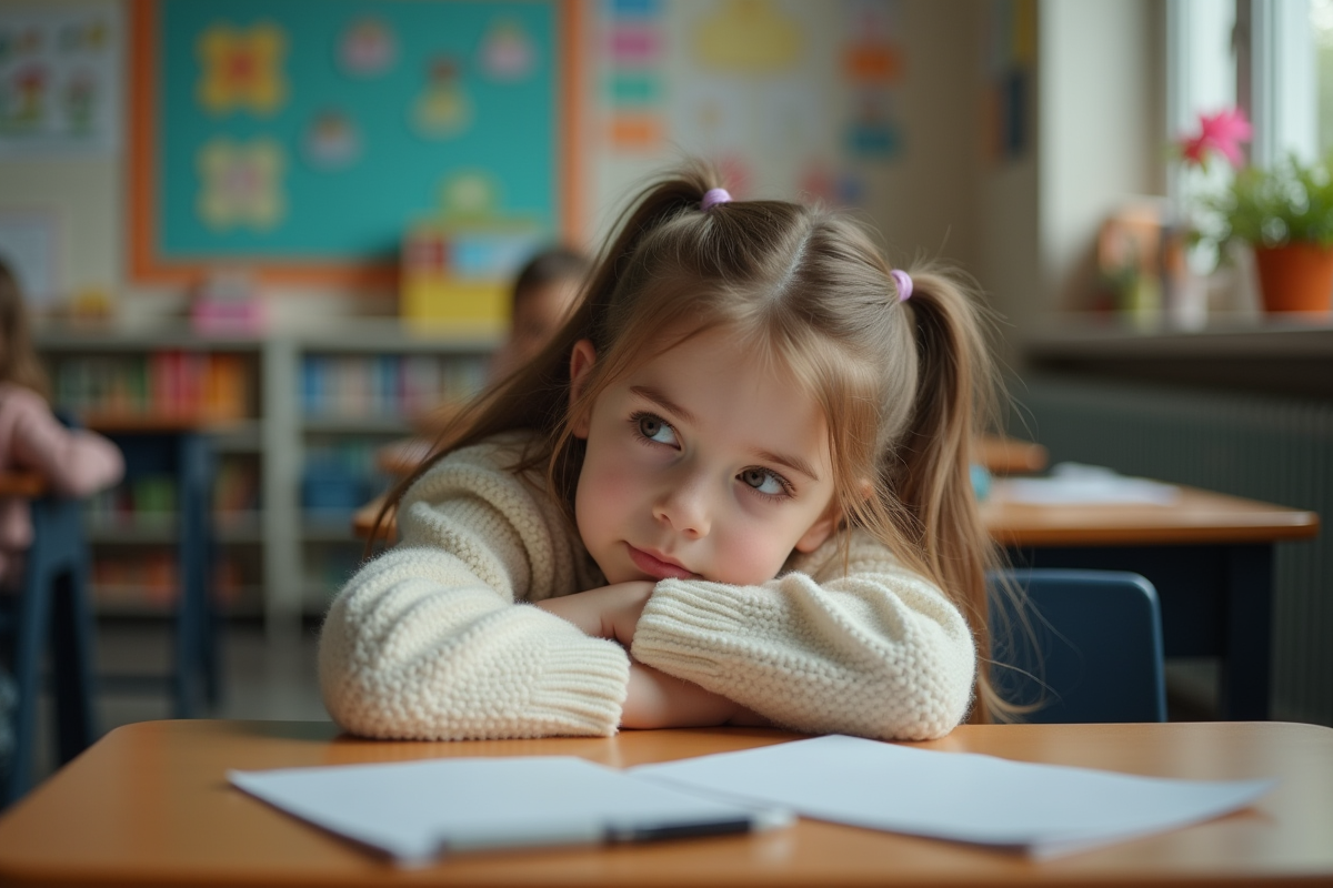 Fille de 6 ans fatiguée à l