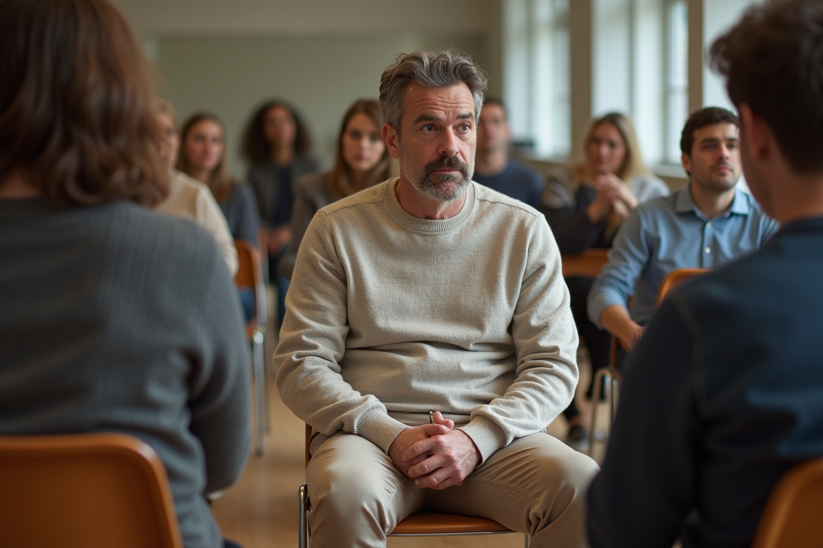 Homme en discussion lors d