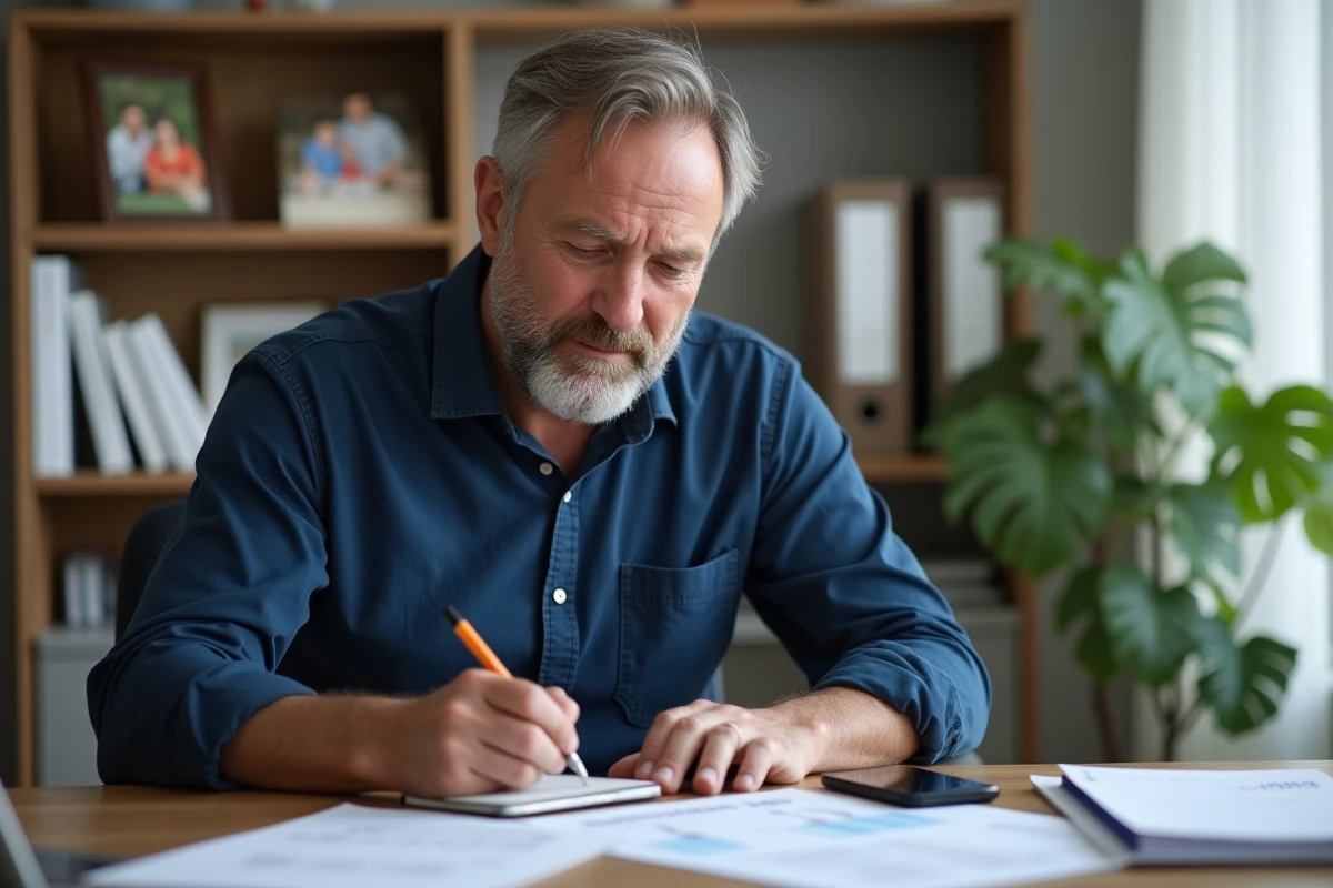 Père employeur gérant les formalités administratives de son assistante maternelle à son bureau